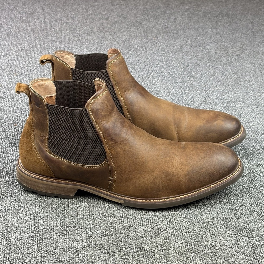 Florsheim Chalet Gore Brown Leather Chelsea Boots Mens Size 10.5 M 11964-215
